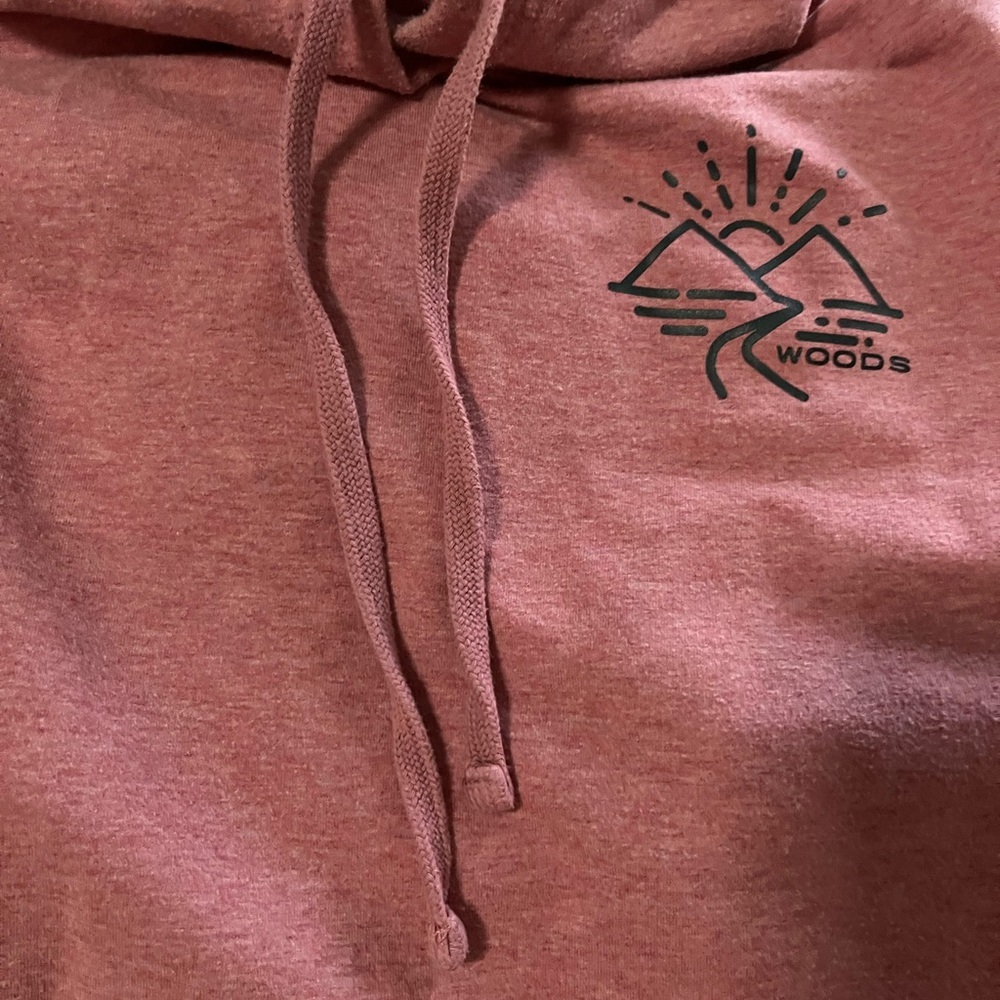 Woods Rosé Hoodie with Mountain Graphic